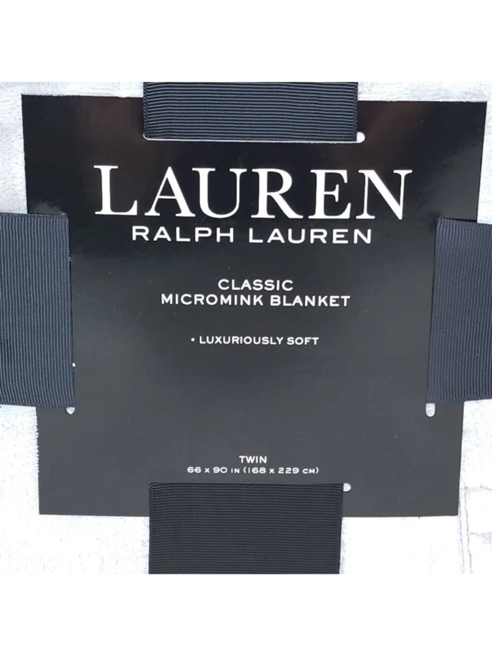 Lauren Ralph Lauren Twin Classic Micromink Blanket Luxuriously Soft 66x90 Gray